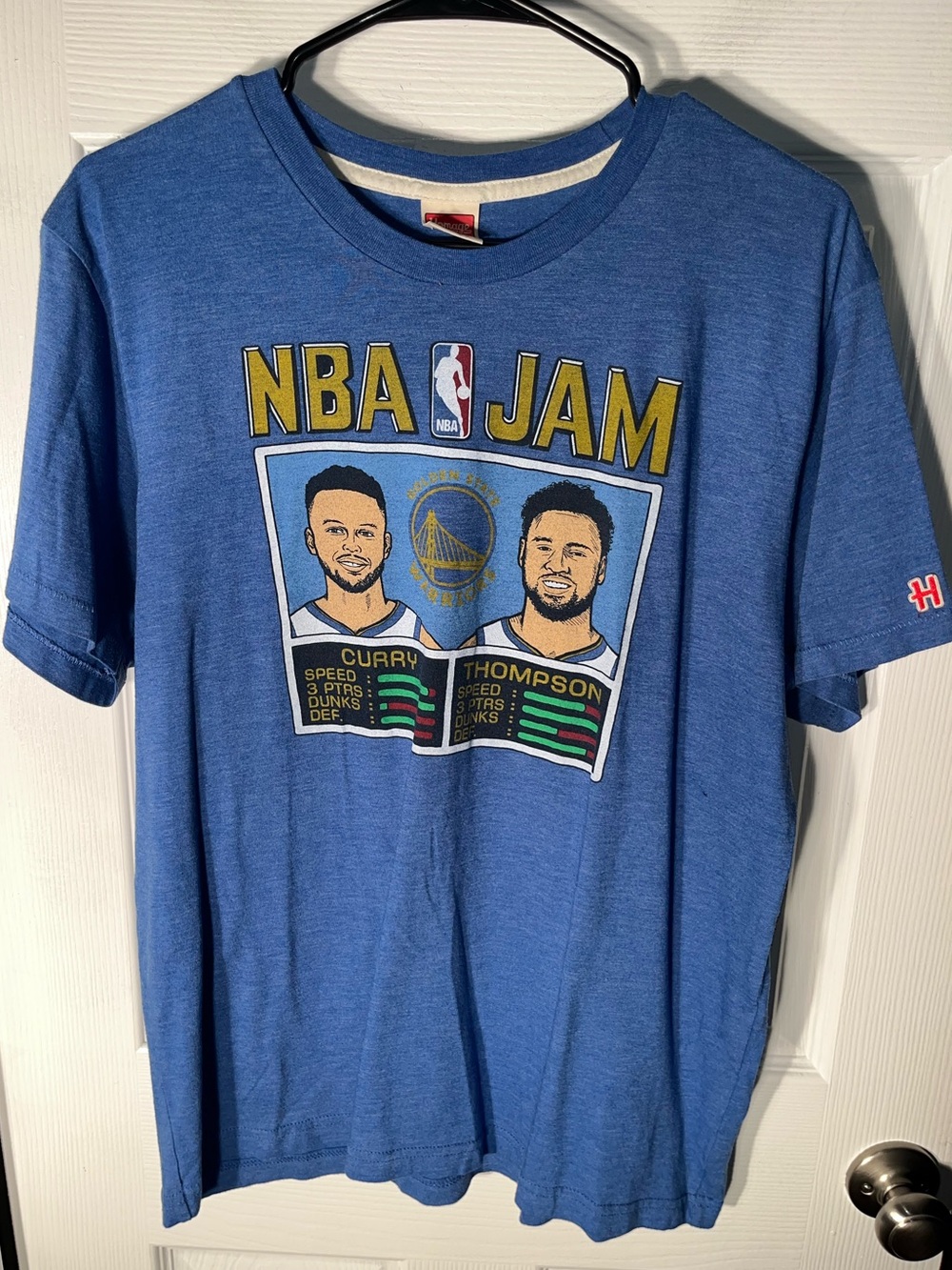 Homage NBA Jam Steph Curry Clay Thompson Golden State Warriors Shirt Large L
